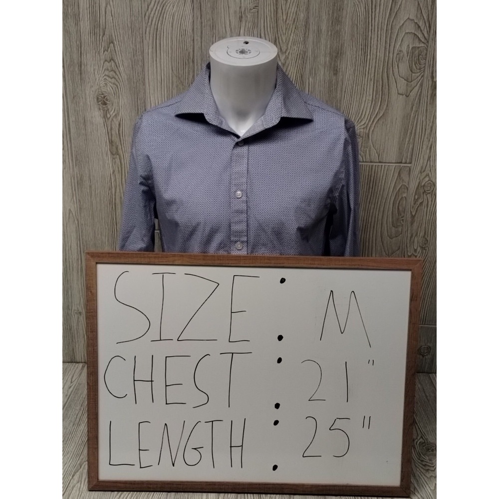 Michael Kors Muscle 32/33 Button Up Shirt Mens Med Slim Fit Pattern LS 15 Neck - Picture 5 of 5
